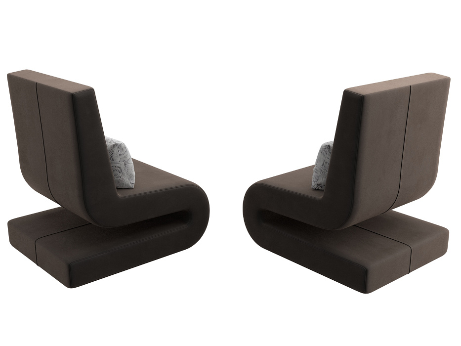 Кресло Волна (2 шт.) (seven 727 коричневый;seven 17 серый)
