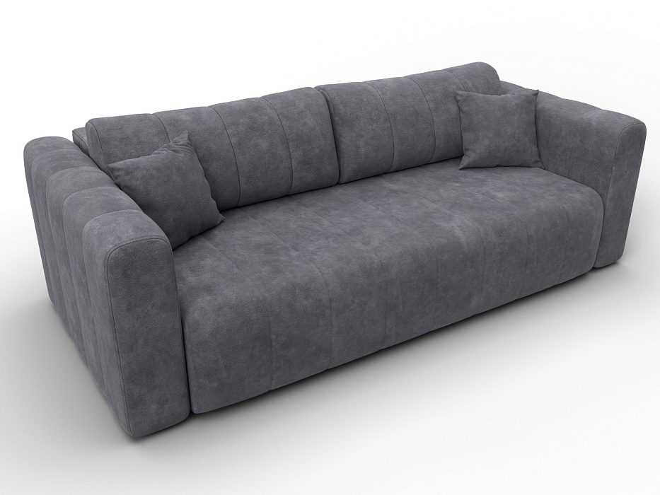 Диван прямой Лига-062 НПБ (велюр brut 16 темно-серый)