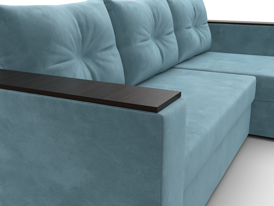 Диван угловой Атланта без стола универсальный угол (seven 113 бирюзовый)