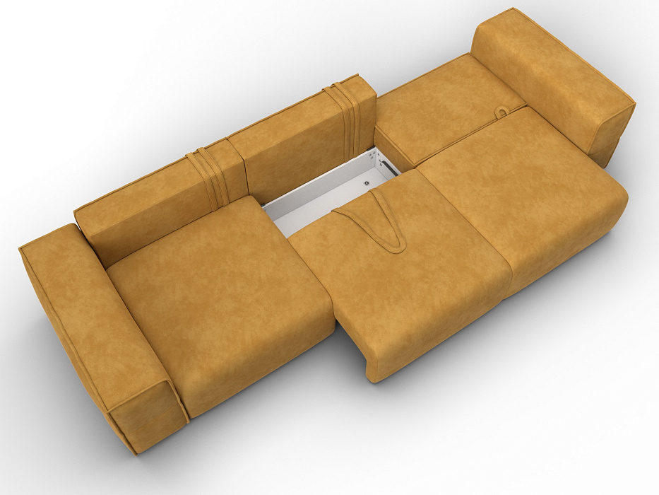 Диван прямой Лига-058 НПБ Лонг (brut 10 желтый)