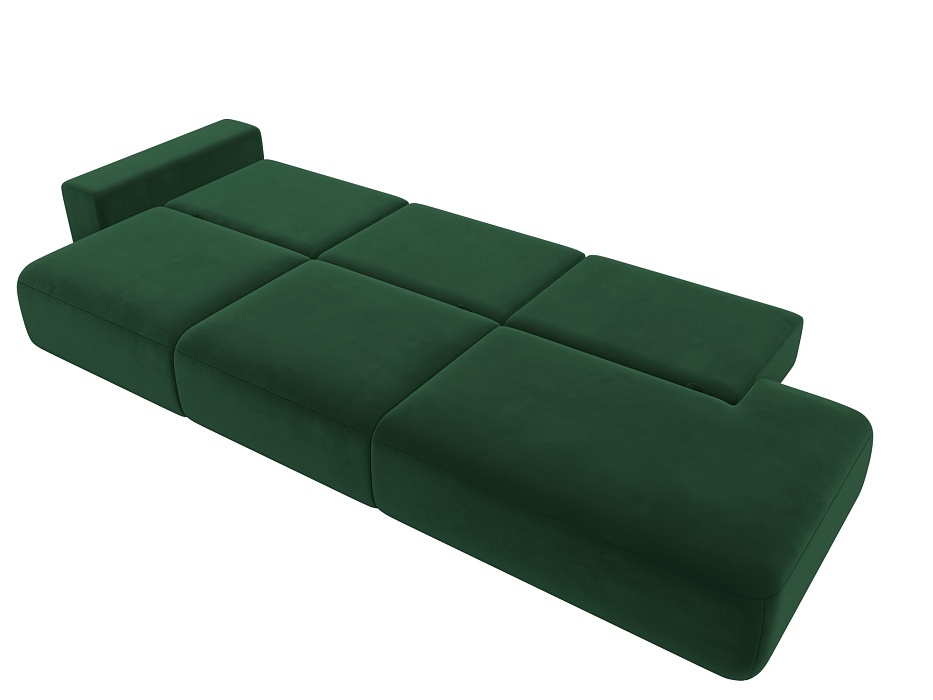 Диван прямой Лига-036 НПБ Модерн Лонг подлокотник слева (seven 626 зеленый)