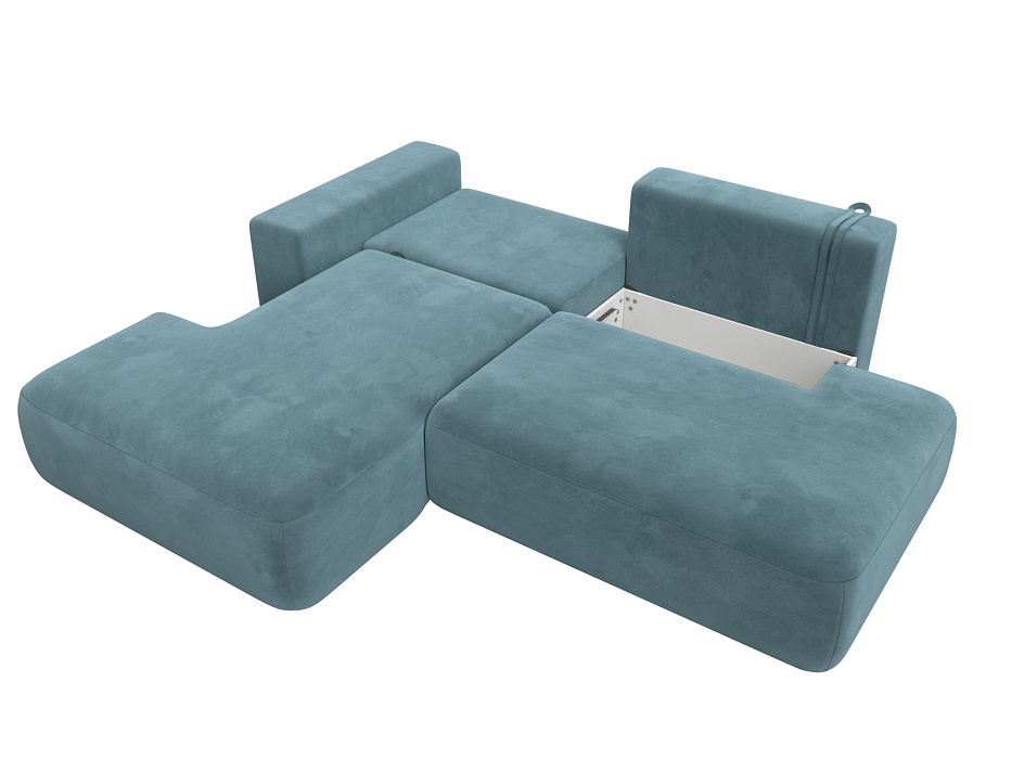 Диван угловой Лига-036 НПБ Модерн левый угол (seven 113 бирюзовый)