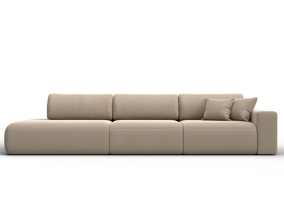 Диван прямой Лига-036 НПБ Модерн Лонг подлокотник справа (бежевый)