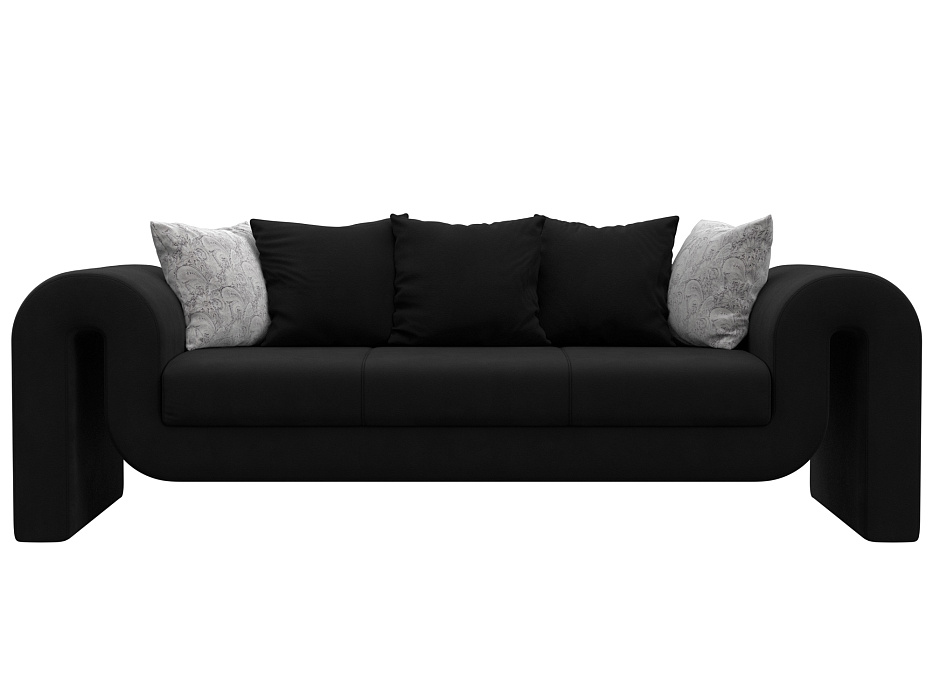 Диван прямой Волна (черный;серый)