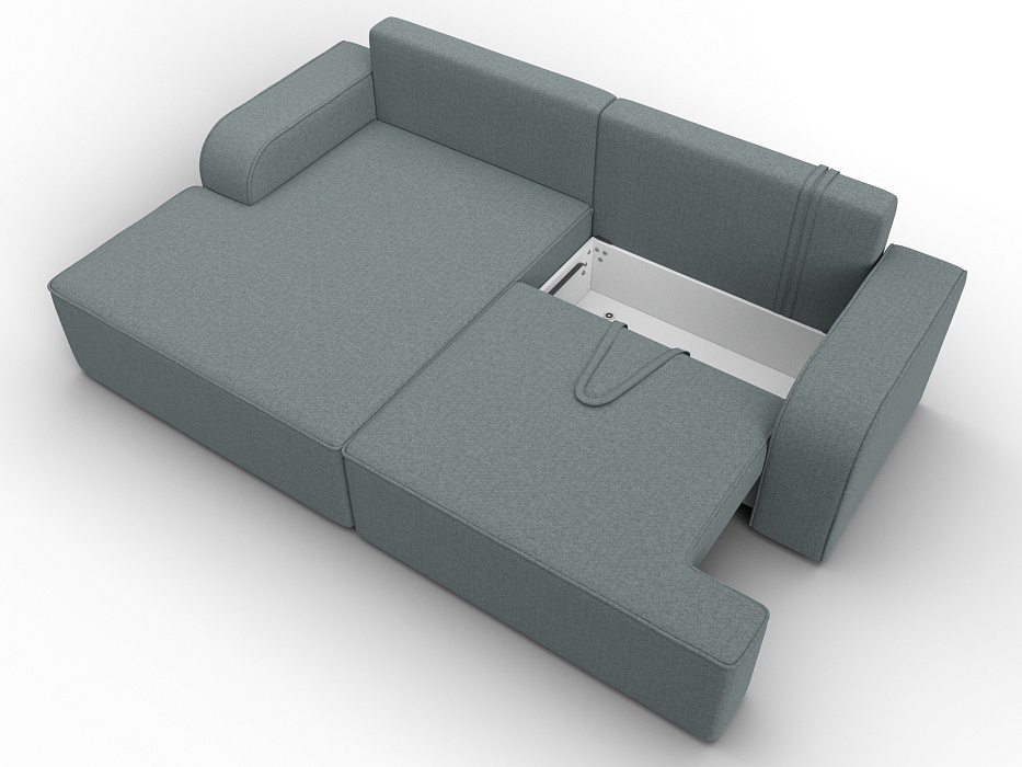 Диван угловой Лига-120 угол левый (амур 07 серый)