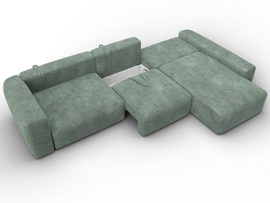 Диван угловой Лига-066 НПБ Лонг угол правый фото в интернет-магазине Лига Диванов