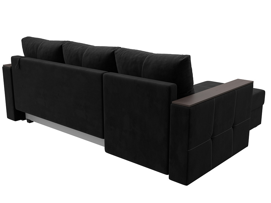 Диван угловой Валенсия Лайт левый угол (seven 35 черный)
