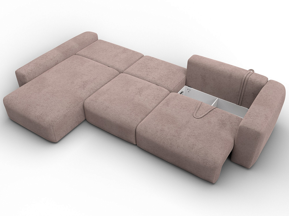 Диван угловой Лига-066 НПБ Лонг угол левый фото в интернет-магазине Лига Диванов