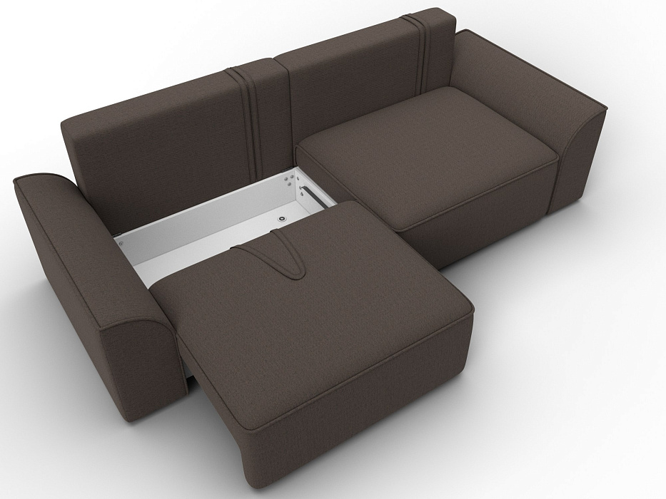 Диван прямой Лига-048 НПБ (амур 05 коричневый)