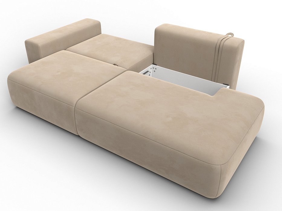 Диван прямой Лига-036 НПБ Модерн подлокотник слева (seven 729 бежевый)