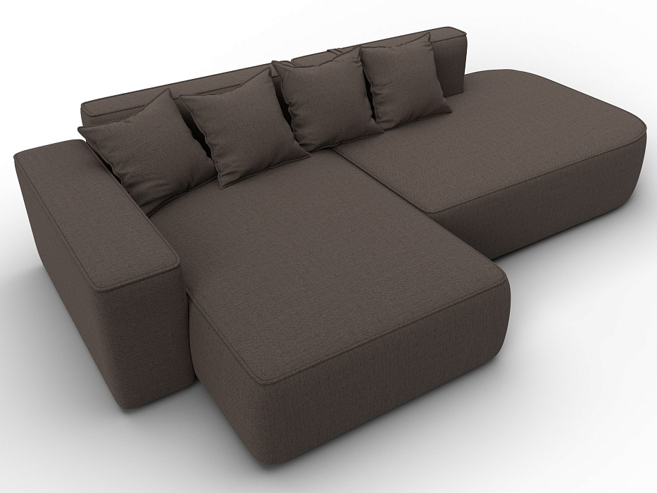 Диван угловой Лига-065 угол левый (амур 05 коричневый)
