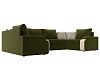 П-образный диван Николь (зеленый\бежевый\бежевый)