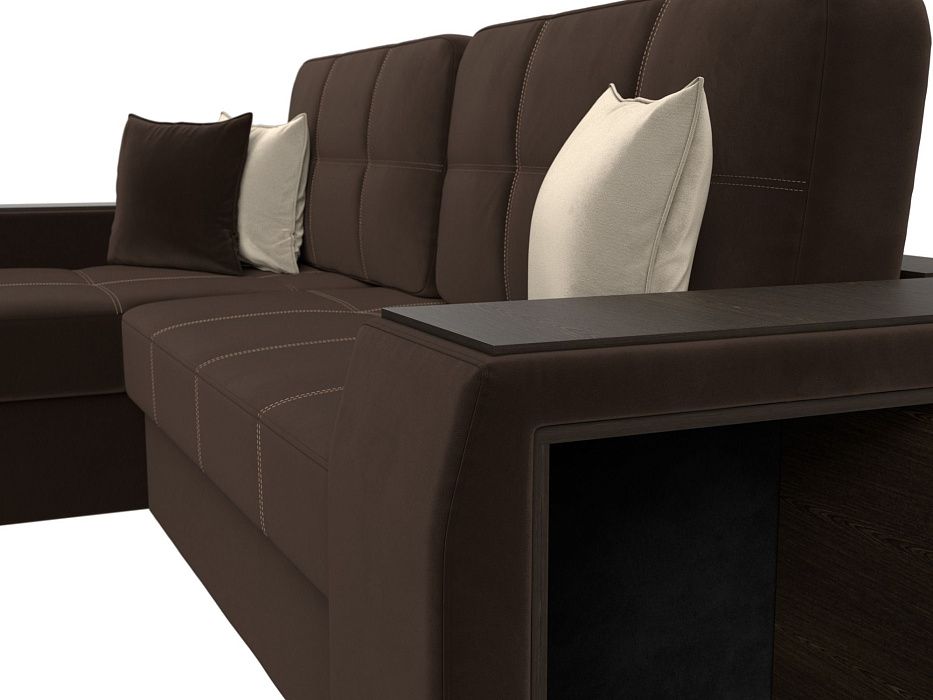 Диван угловой Брюссель левый угол (коричневый;бежевый)