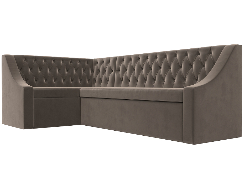 Диван кухонный угловой Мерлин левый угол (seven 727 коричневый)