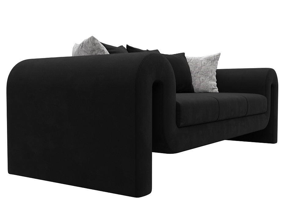 Диван прямой Волна (черный;серый)