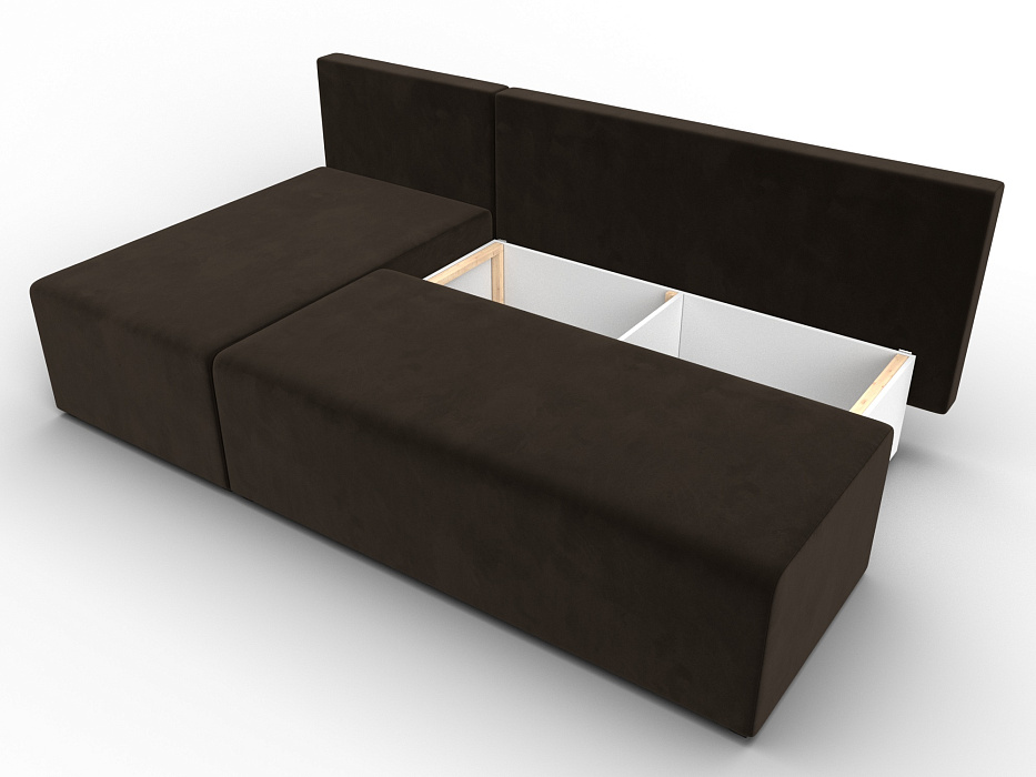 Диван угловой Поло левый угол (коричневый)