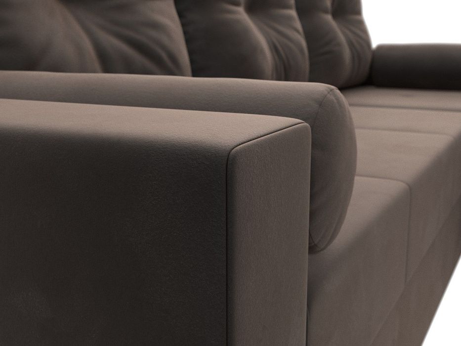 Диван угловой Верона Лайт правый угол (seven 727 коричневый)