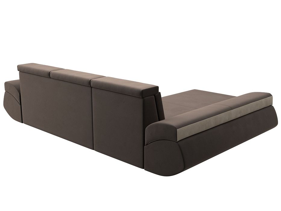 Диван угловой Лига-032 левый угол (seven 727 коричневый;seven 729 бежевый)