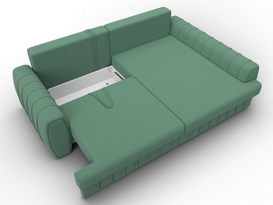 Диван угловой Лига-057 НПБ угол правый (амур 11 зеленый)