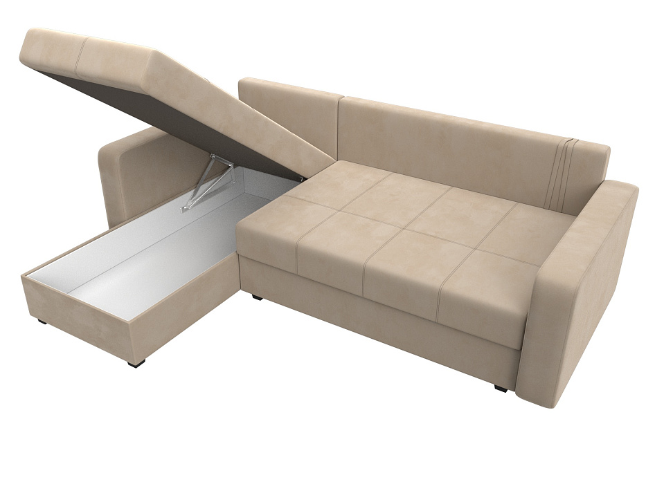 Диван угловой Ливерпуль Лайт левый угол (seven 729 бежевый)