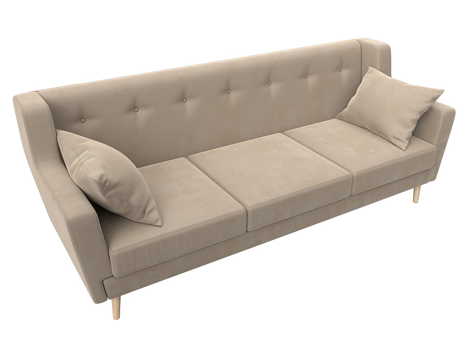 Диван кухонный прямой Брайтон 3 (seven 729 бежевый)