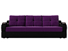 Прямой диван Меркурий еврокнижка (фиолетовый\черный цвет)