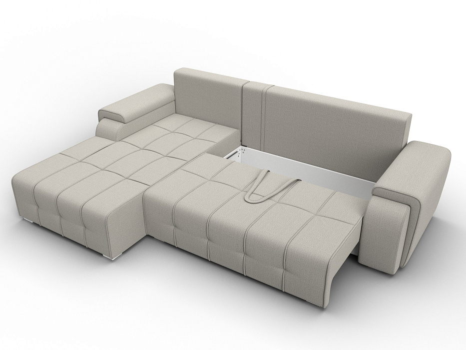 Диван угловой Лига-121 левый угол (амур 02 бежевый)