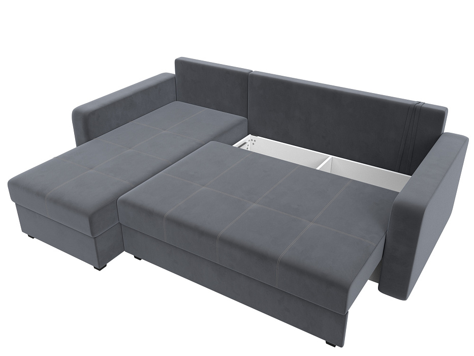Диван угловой Ливерпуль Лайт левый угол (seven 17 серый)