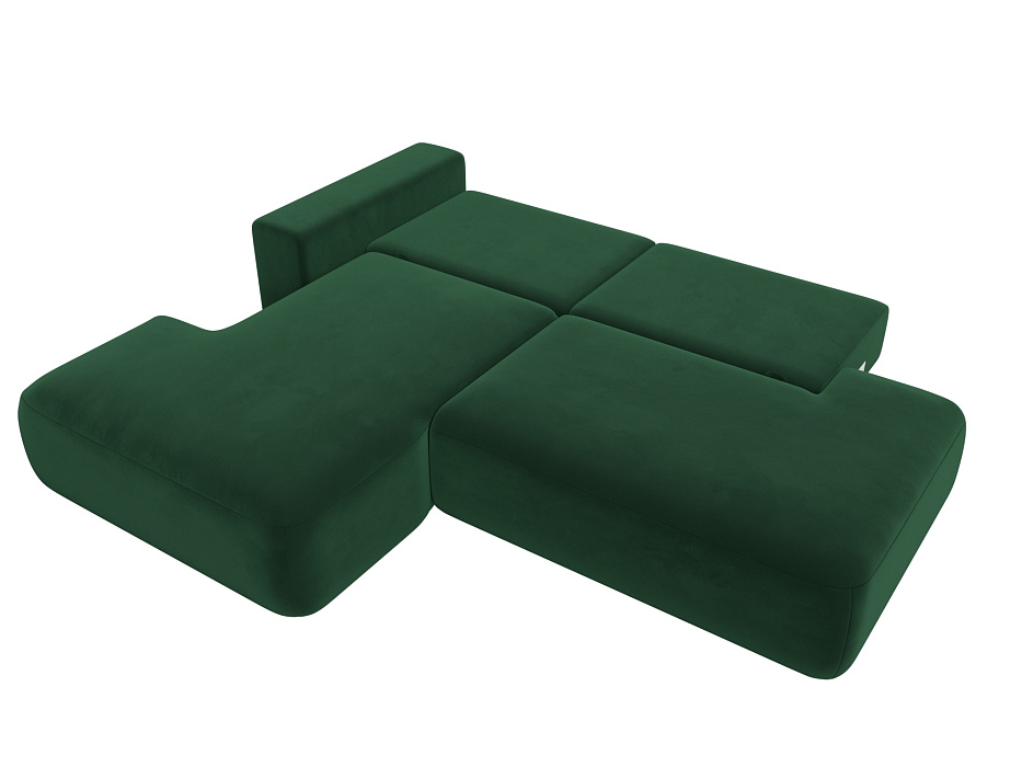 Диван угловой Лига-036 НПБ Модерн левый угол (seven 626 зеленый)