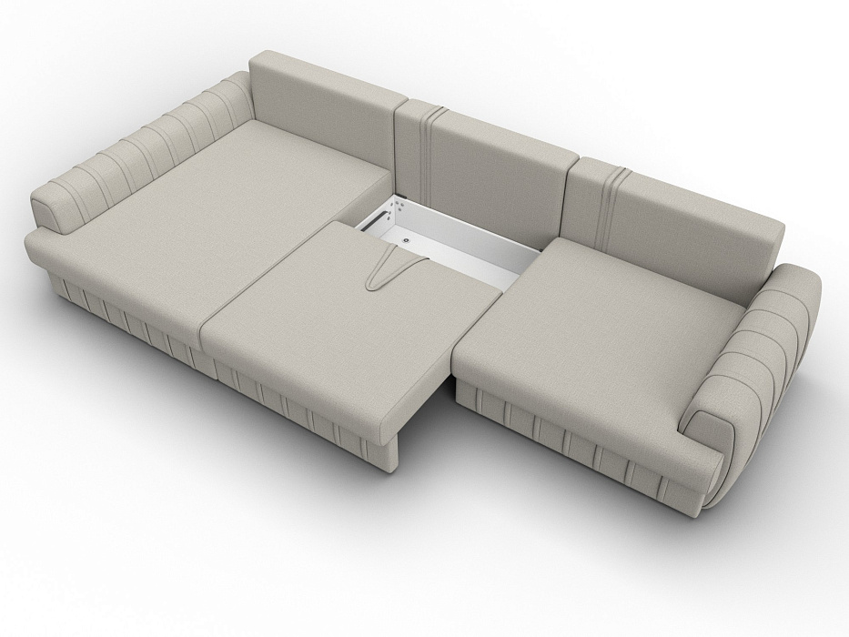 Диван угловой Лига-057 НПБ Лонг угол левый (амур 02 бежевый)