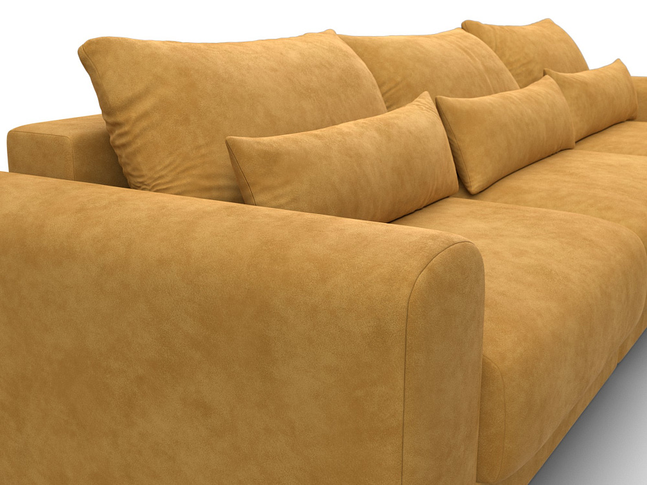 Диван угловой Лига-056 НПБ Лонг угол универсальный (brut 10 желтый)