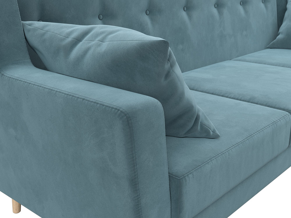 Диван кухонный прямой Брайтон 3 (seven 113 бирюзовый)