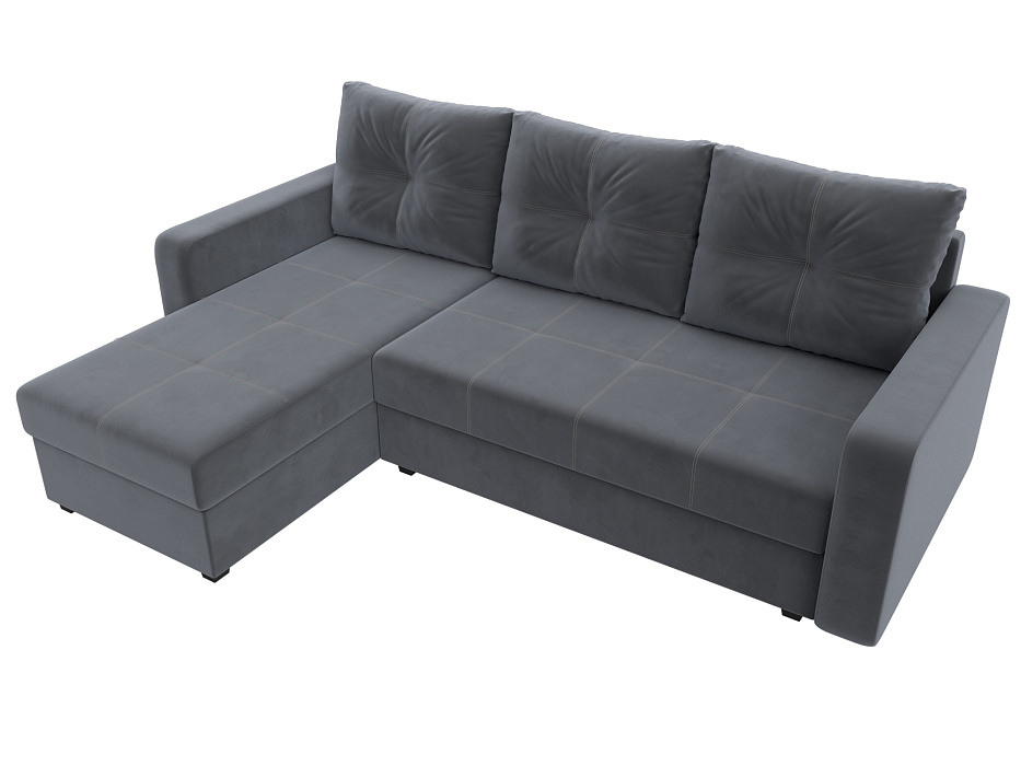 Диван угловой Ливерпуль Лайт левый угол (seven 17 серый)