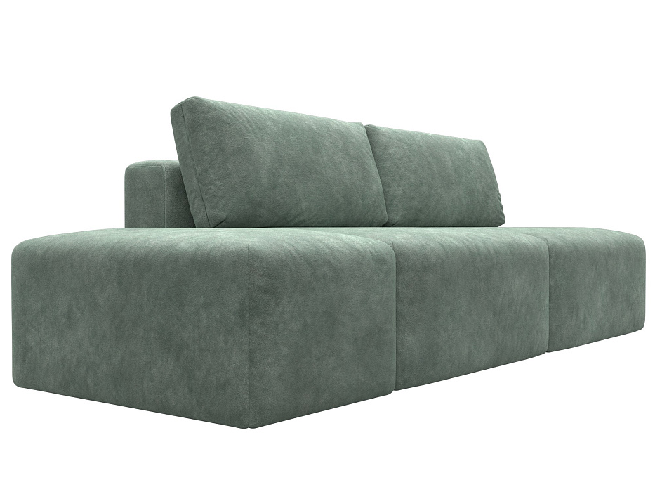 Диван прямой модульный с пуфом Лига-060 НПБ (brut 08 зеленый)
