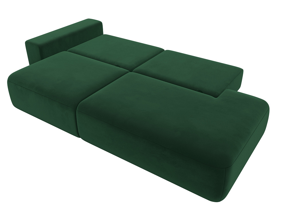 Диван прямой Лига-036 НПБ Модерн подлокотник слева (seven 626 зеленый)