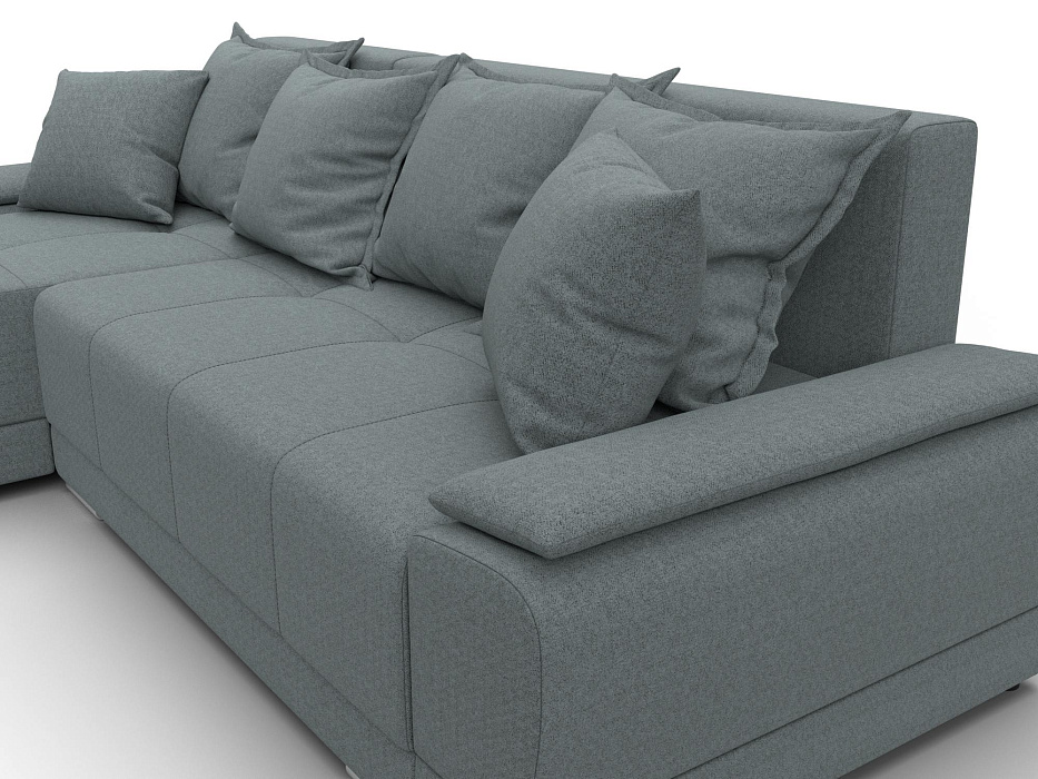 Диван угловой Лига-119 угол левый (амур 07 серый)