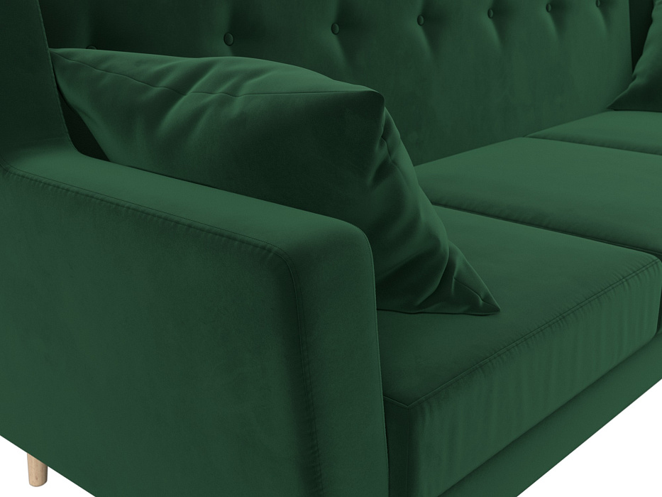 Диван кухонный прямой Брайтон 3 (seven 626 зеленый)