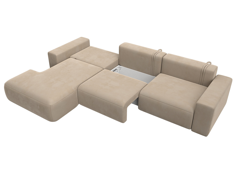 Диван угловой Лига-036 НПБ Классик Лонг левый угол (seven 729 бежевый)