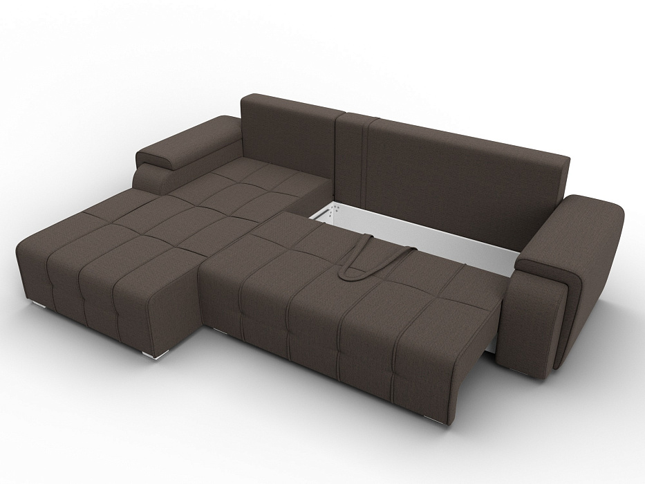 Диван угловой Лига-121 левый угол (амур 05 коричневый)