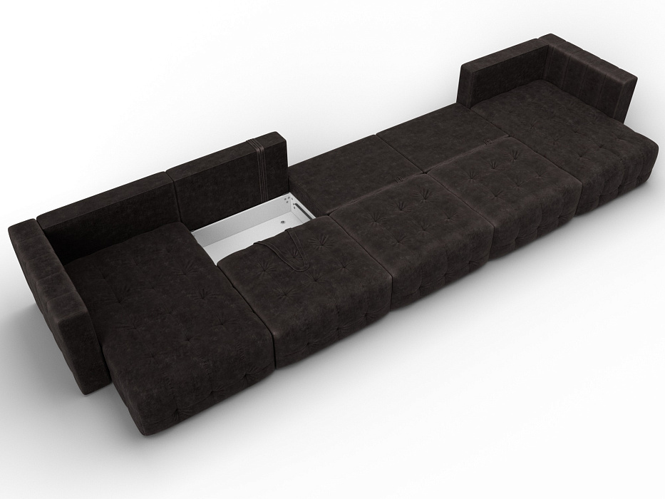 Диван П-образный Лига-052 НПБ МегаЛонг (brut 17 коричневый)