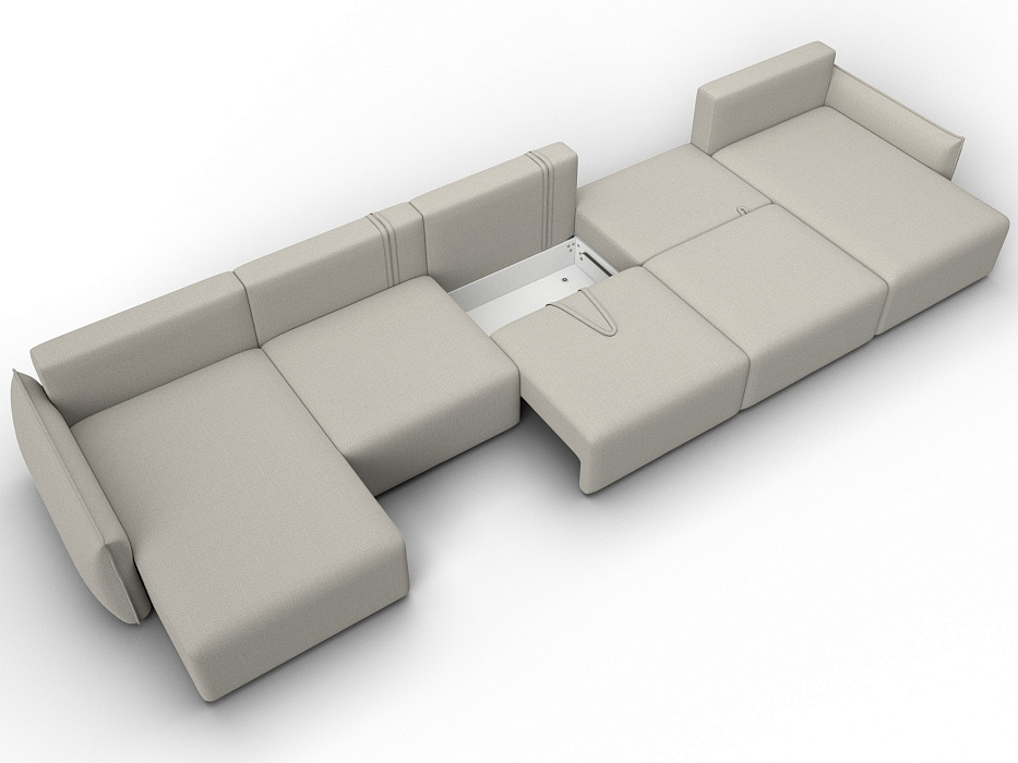 Диван П-образный Лига-051 НПБ МегаЛонг (амур 02 бежевый)