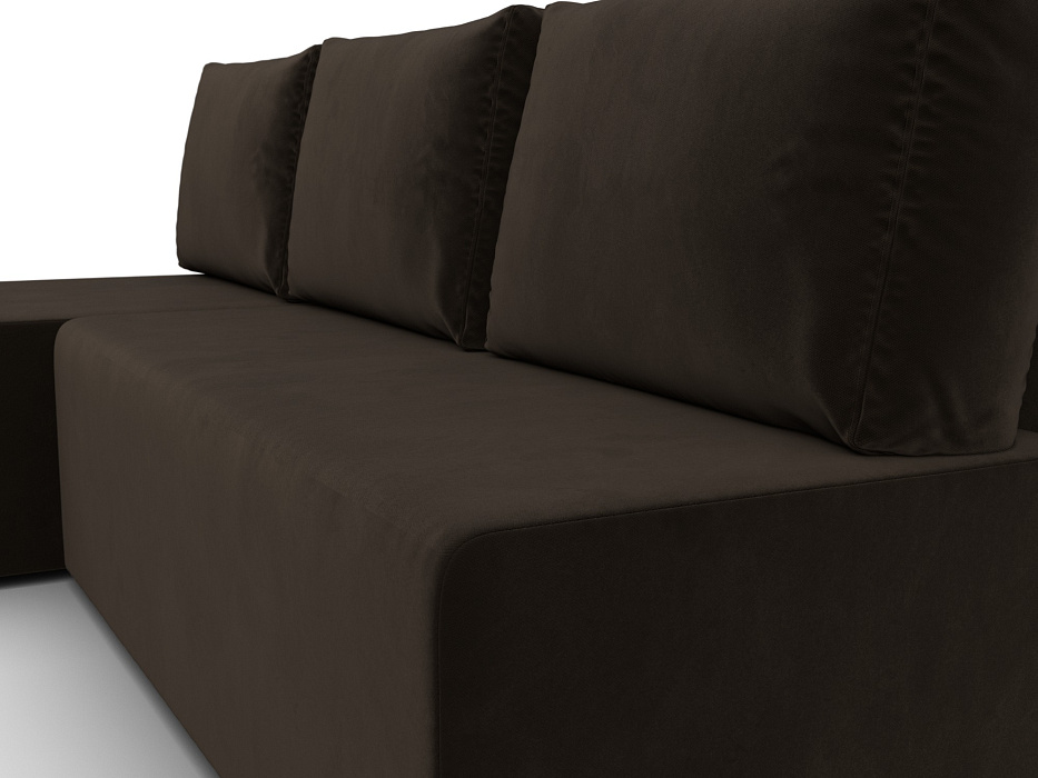 Диван угловой Поло левый угол (коричневый)