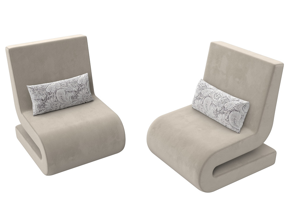 Кресло Волна (2 шт.) (бежевый;серый)