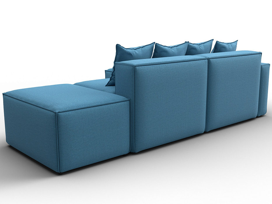 Диван угловой модульный Лига-063 угол левый (амур 10 голубой)