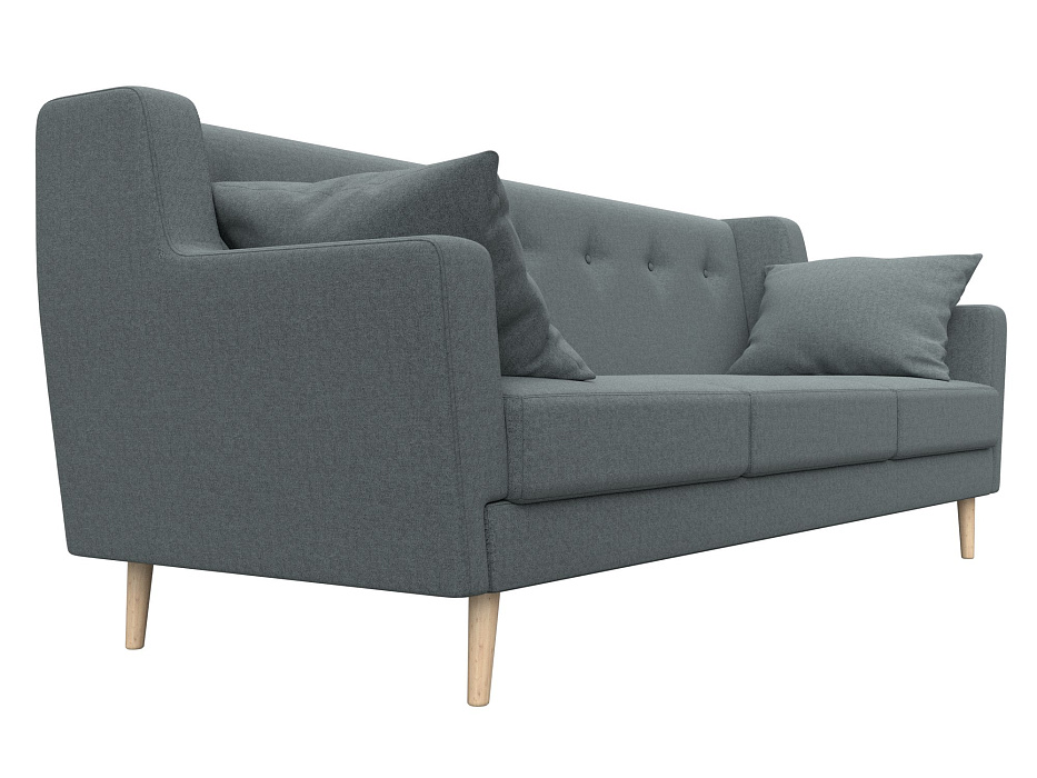 Диван кухонный прямой Брайтон 3 (амур 07 серый)