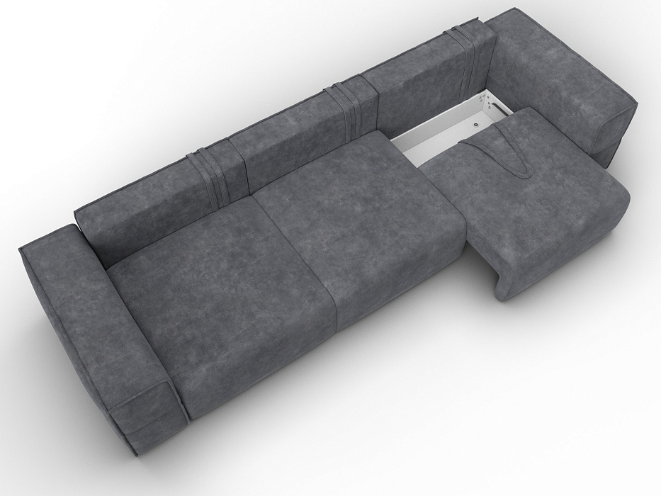 Диван прямой Лига-058 НПБ Лонг (brut 16 темно-серый)