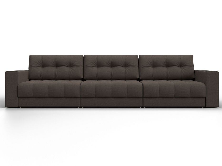 Диван прямой с декором Лига-049 НПБ Лонг (амур 05 коричневый)