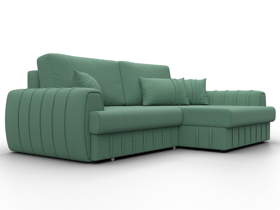 Диван угловой Лига-057 НПБ угол правый (амур 11 зеленый)