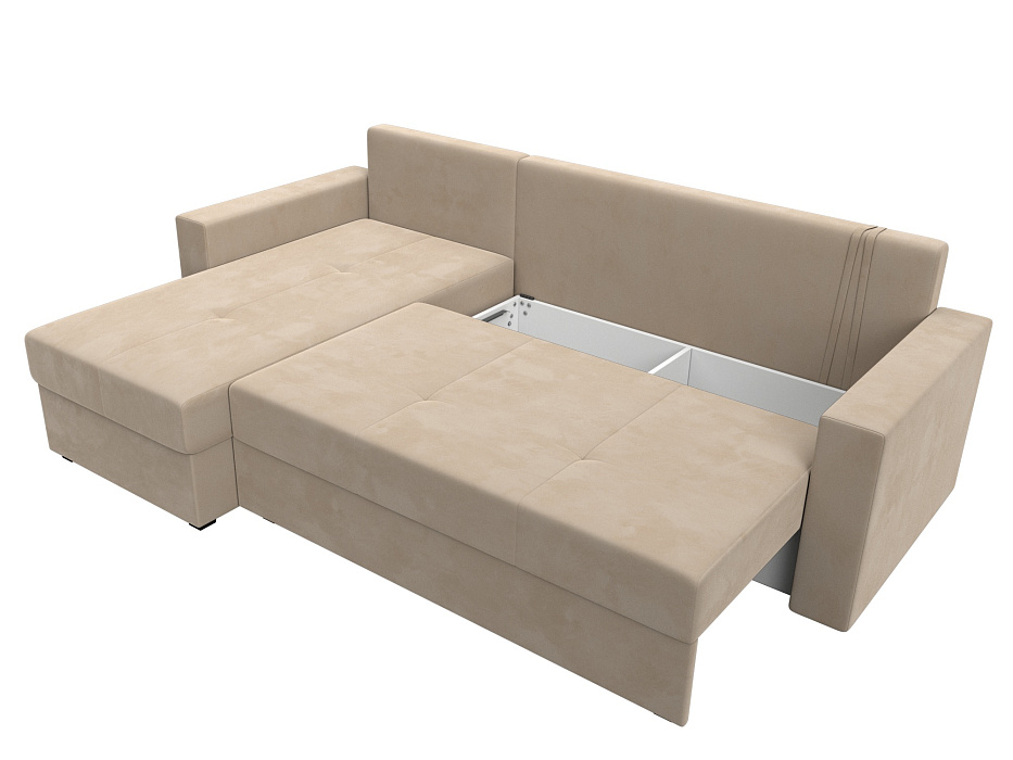 Диван угловой Верона Лайт левый угол (seven 729 бежевый)