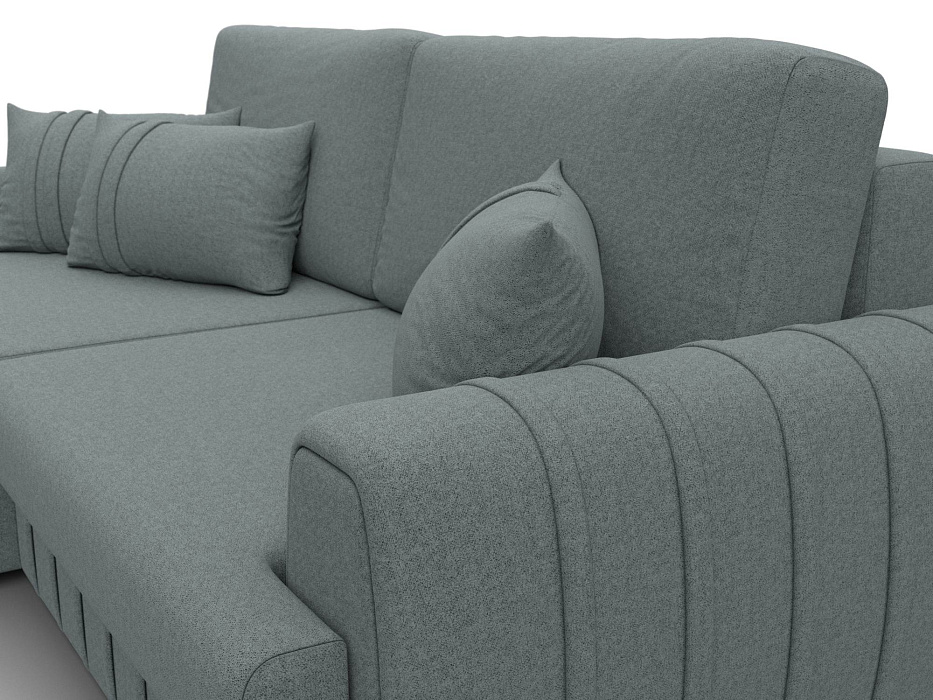 Диван угловой Лига-057 НПБ угол левый (амур 07 серый)